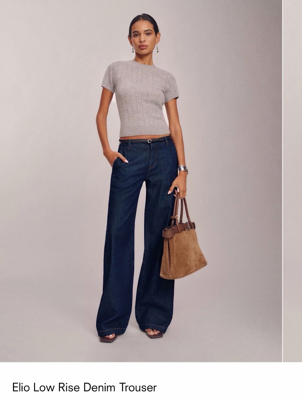 Elio Low Rise Denim Trouser - Dark Blue size Marion 26